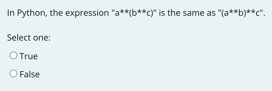 In Python, the expression