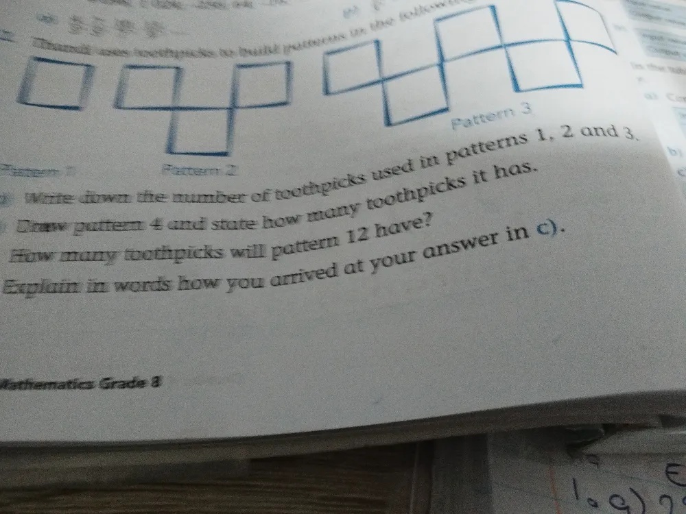 a) Write down the number of toothpicks used | StudyX