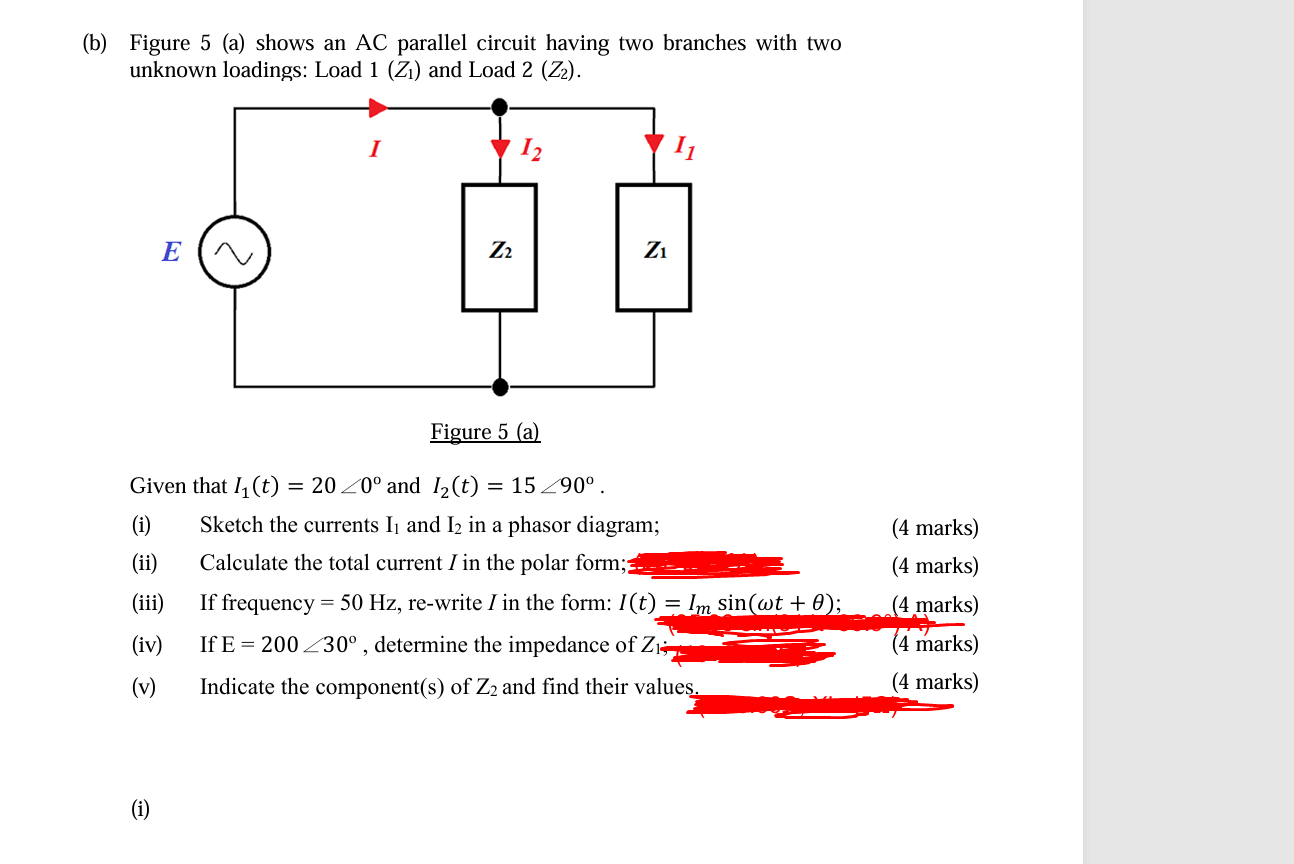 (b) Figure 5 (a) shows an AC parallel | StudyX