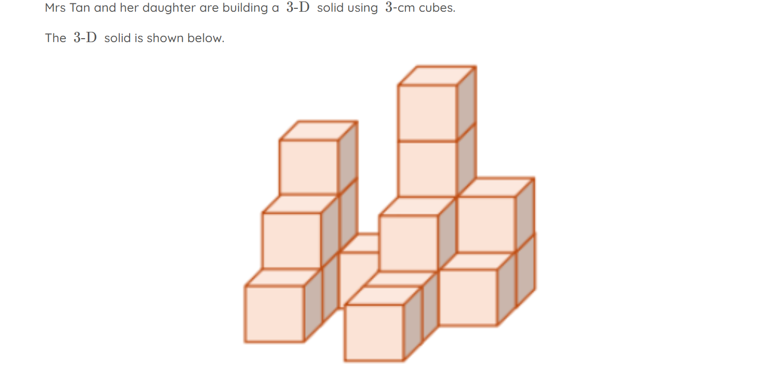 Three Cubes Builds How many cubes are used to build the 3-D | StudyX