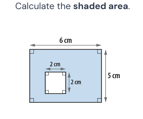 Calculate the shaded area. The outer | StudyX