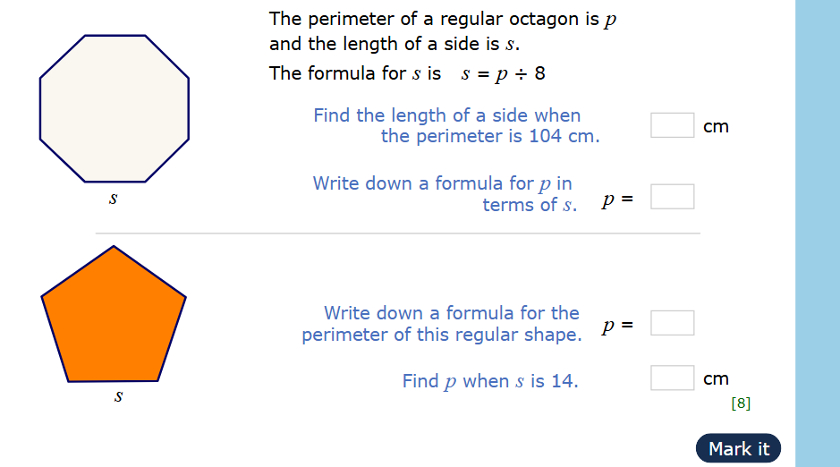 The perimeter of a regular octagon is $p$ | StudyX