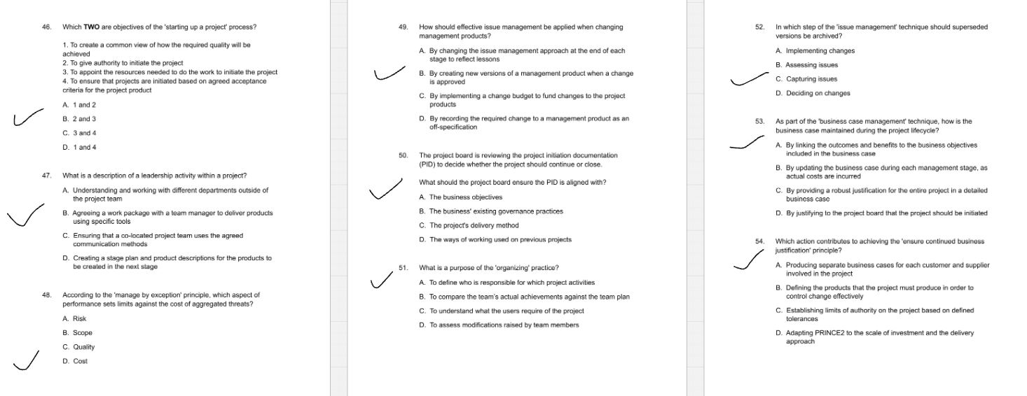 Which TWO are objectives of the 'starting up