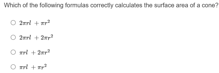 Which of the following formulas correctly