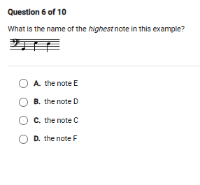 High Note Examples What is the name of the highest note in this | StudyX