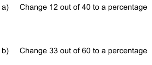 a) Change 12 out of 40 to a percentage b) | StudyX