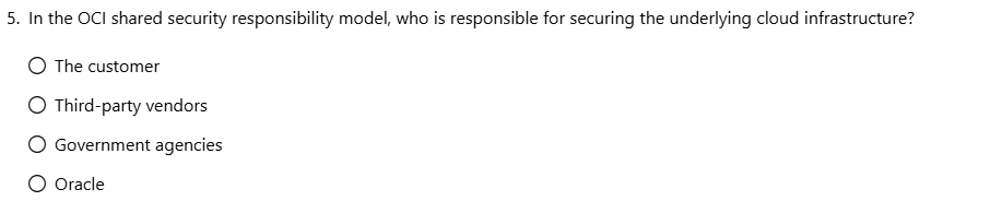 In the OCI shared security responsibility