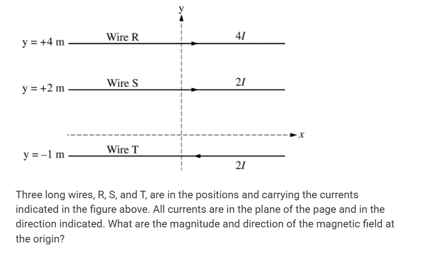 Wires R Us R Three long wires, R, S, and T, are in the