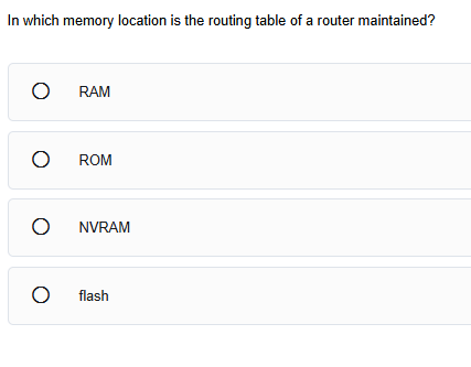 In which memory location is the routing