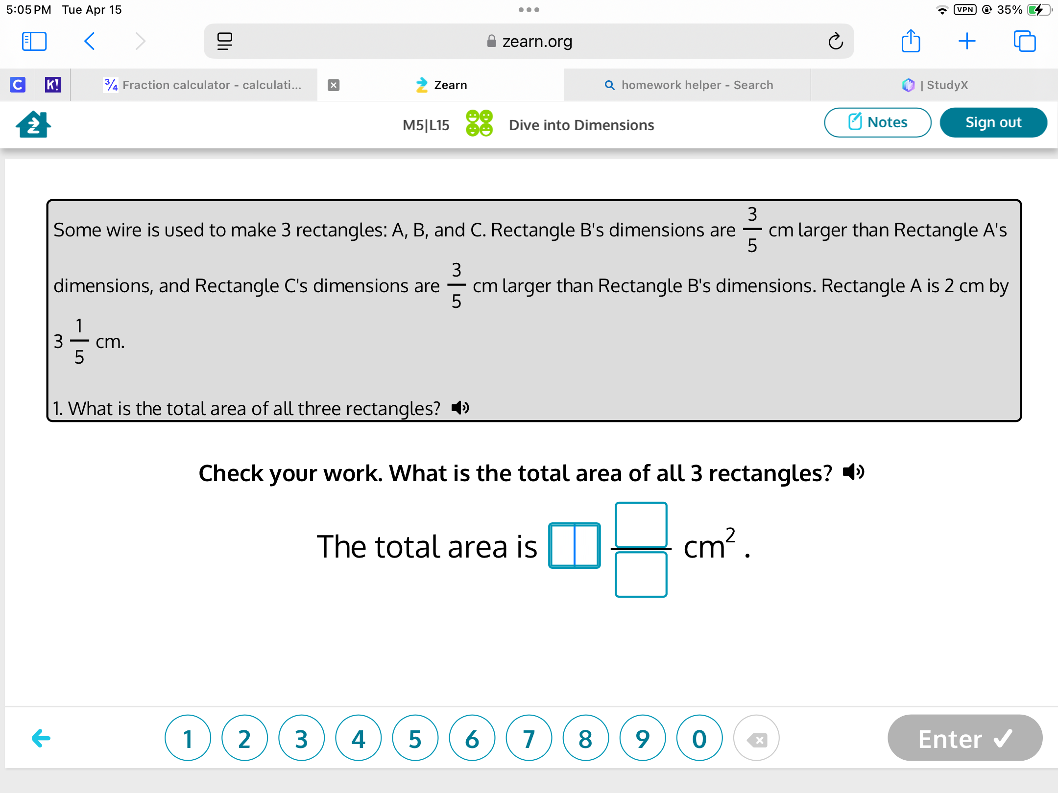Some wire is used to make 3 rectangles: A, | StudyX