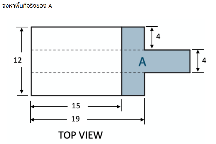 จงหาพื้นที่จริงของ A Diagram with | StudyX