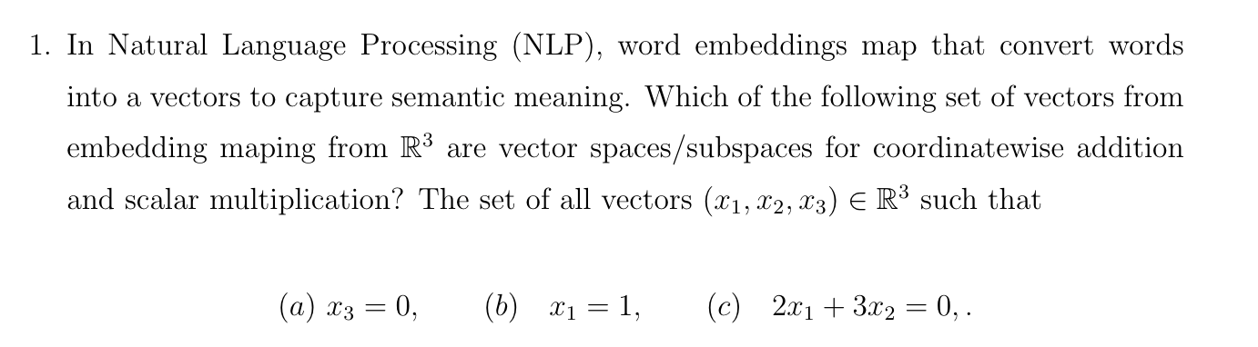 1. In Natural Language Processing (NLP), | StudyX
