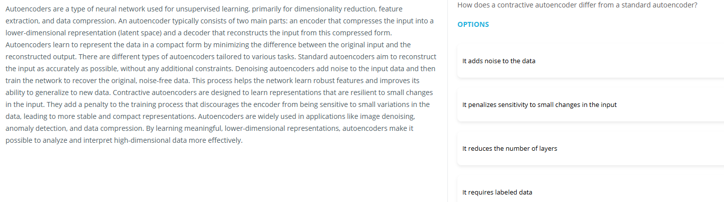 How does a contractive autoencoder differ | StudyX
