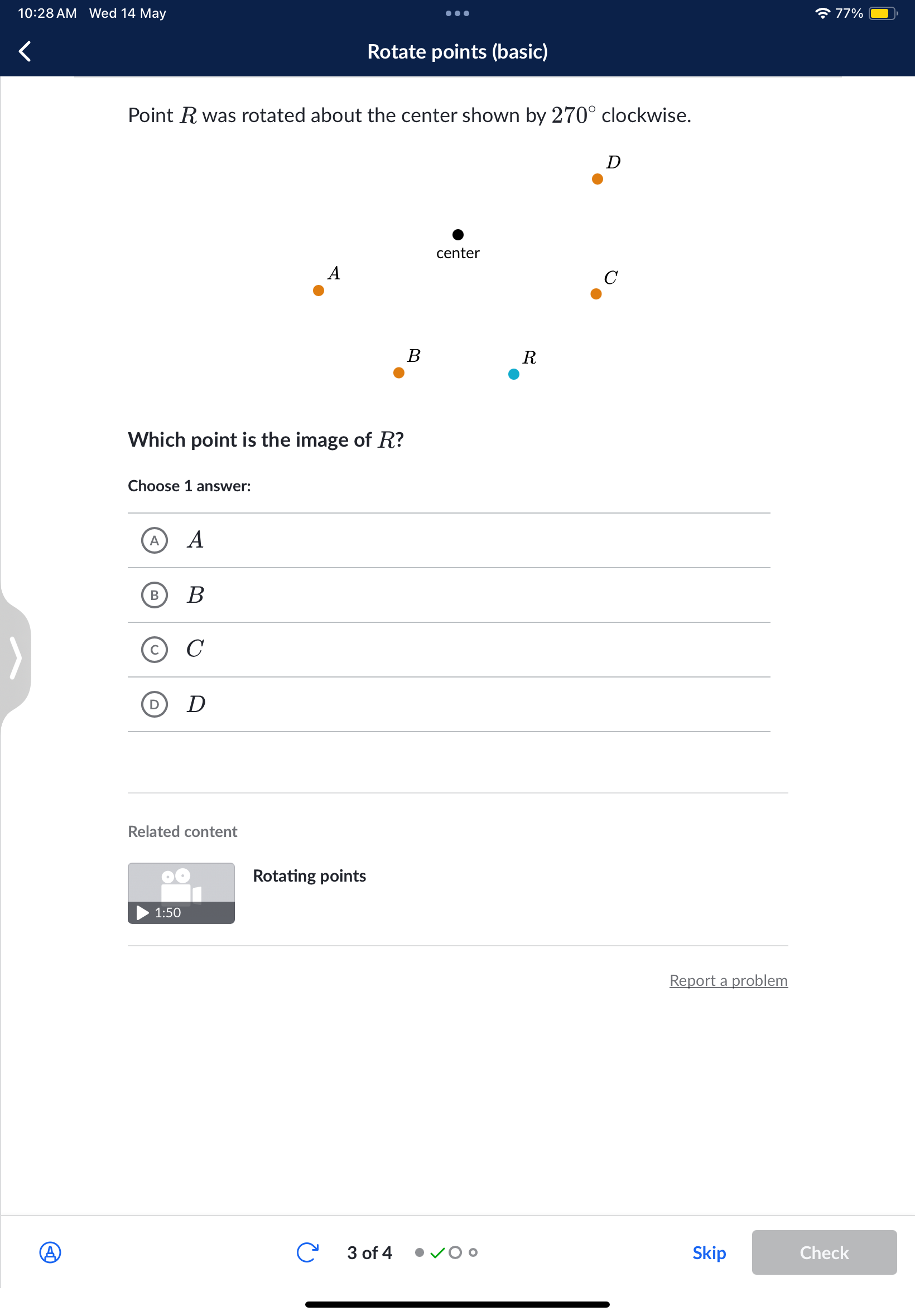 Point R Math Point $R$ was rotated about the center shown