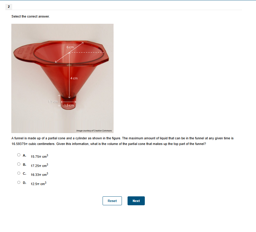 Select the correct answer. A funnel is made