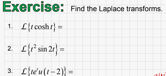 Find The Laplace Transforms 1 L T Studyx