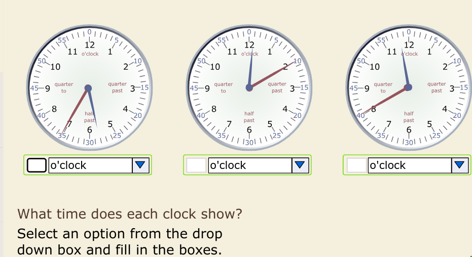 What time does each clock show? Select an | StudyX