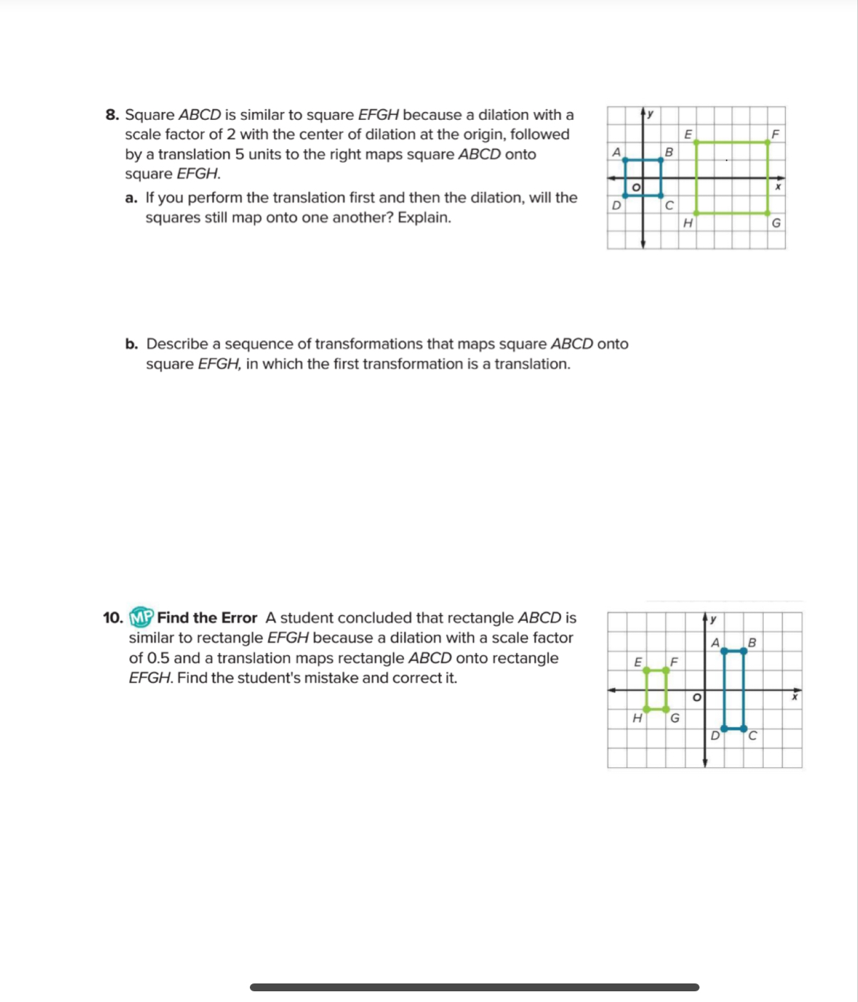Square $ABCD$ is similar to square $EFGH$