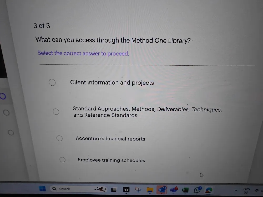 Method One Training Icon What can you access through the Method One