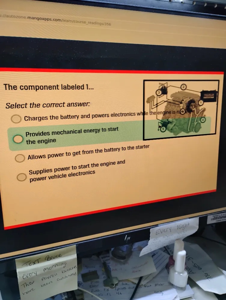 The component labeled 1... Select the | StudyX