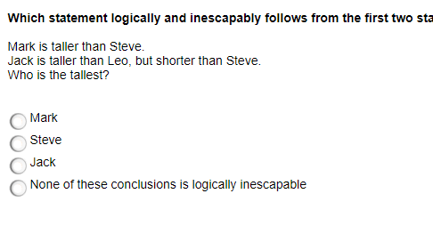 First Mark Statement Which statement logically and inescapably | StudyX