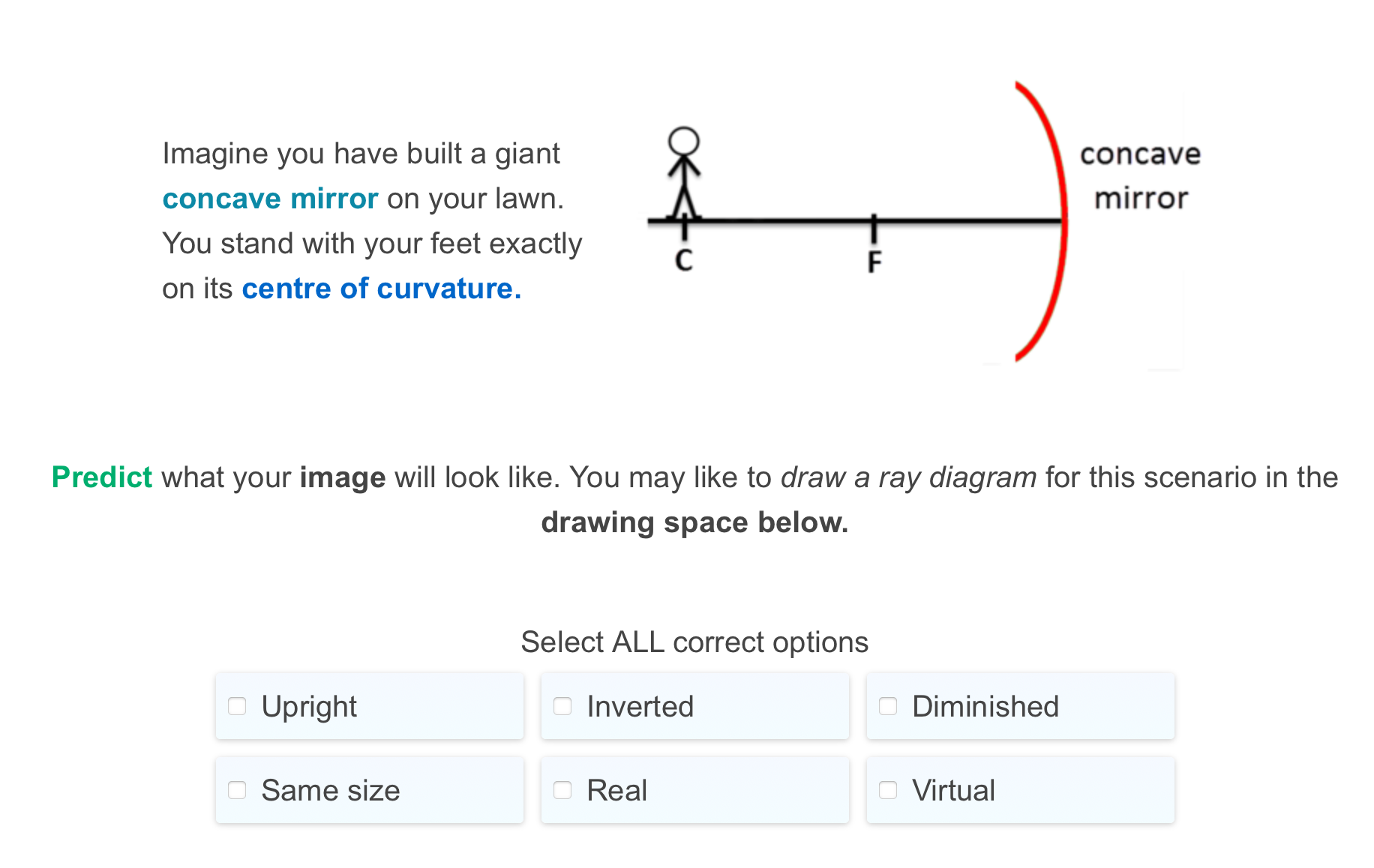 Imagine you have built a giant concave | StudyX