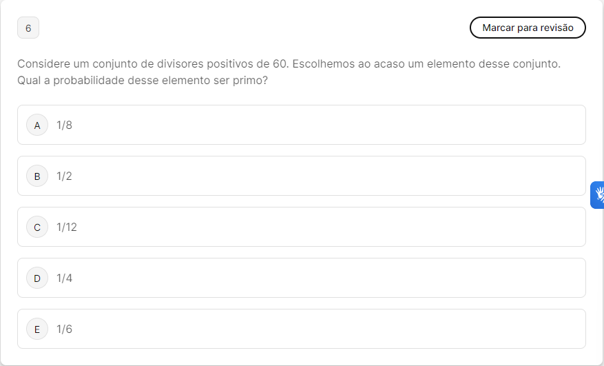 6 Marcar para reviso Considere um conjunto | StudyX