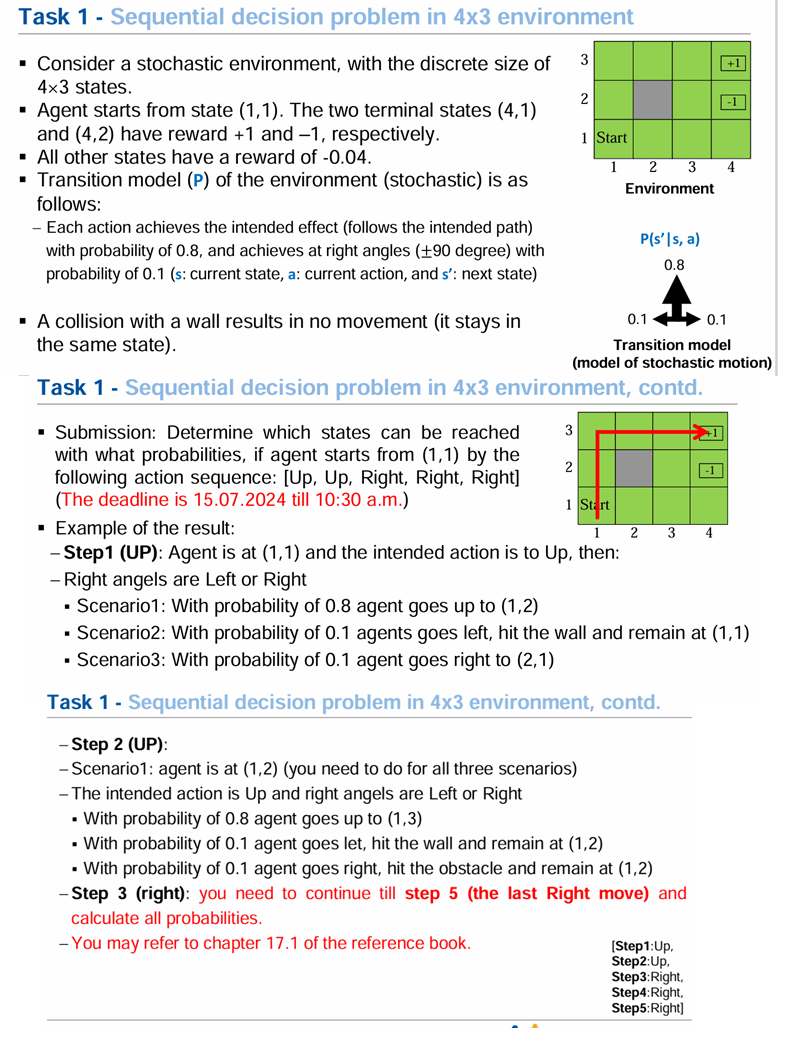 Task 1 - Sequential decision problem in 4 | StudyX