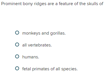 Prominent bony ridges are a feature of the | StudyX