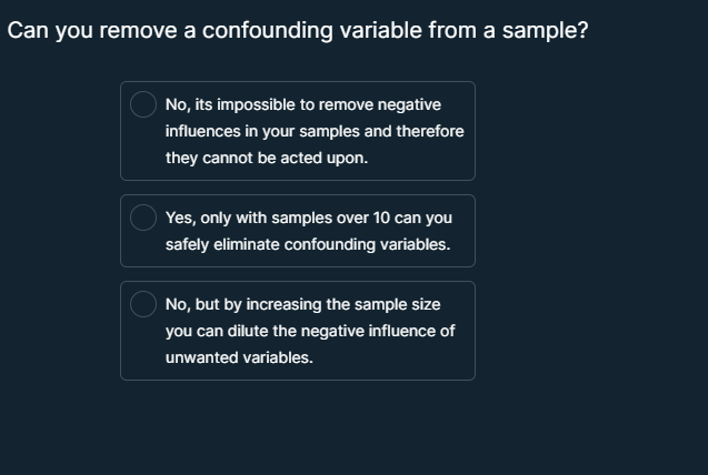 Can you remove a confounding variable from | StudyX