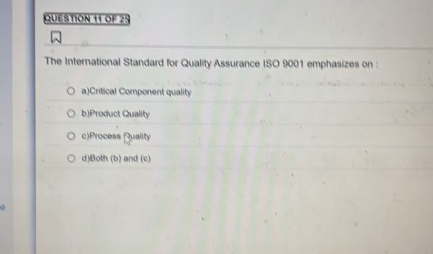 QUESTION 11 OF 29 The International Standard
