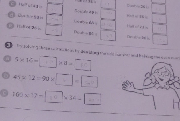 Try solving these calculations by doubling | StudyX