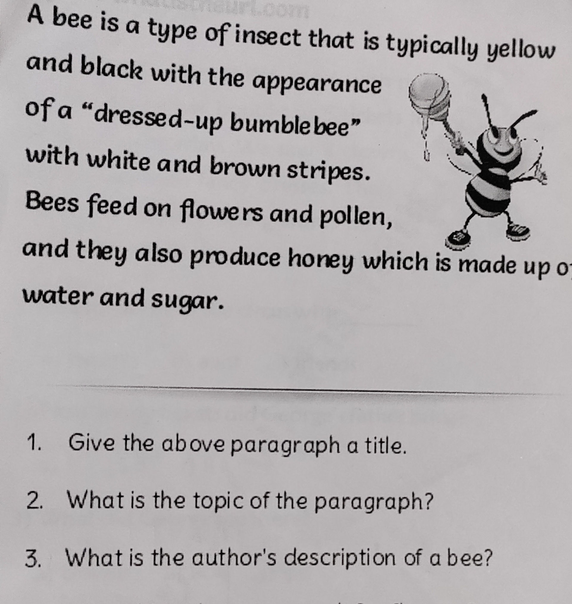 Topic Bee A bee is a type of insect that is typically | StudyX