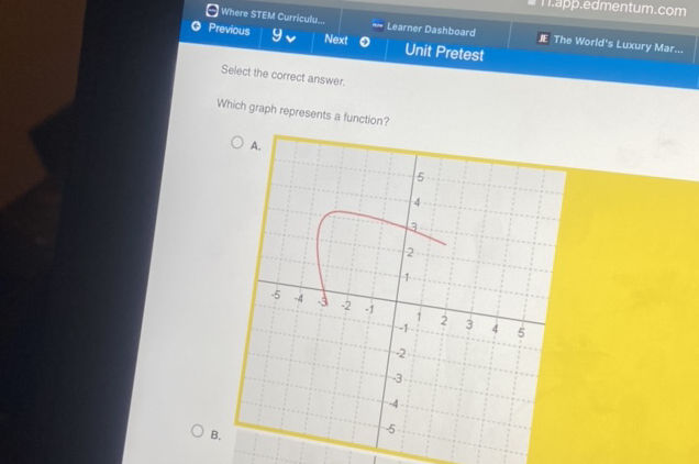 Select the correct answer Which graph