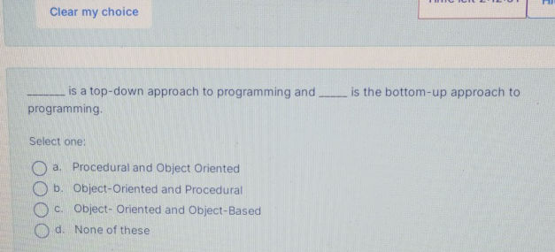 is a top-down approach to programming and | StudyX