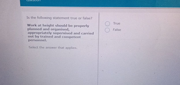 Is the following statement true or false | StudyX