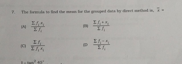 7 The formula to find the mean for the | StudyX