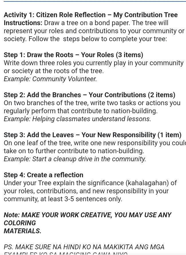 Activity 1 Citizen Role Reflection - My | StudyX