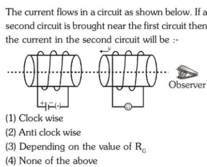 The current flows in a circuit as shown