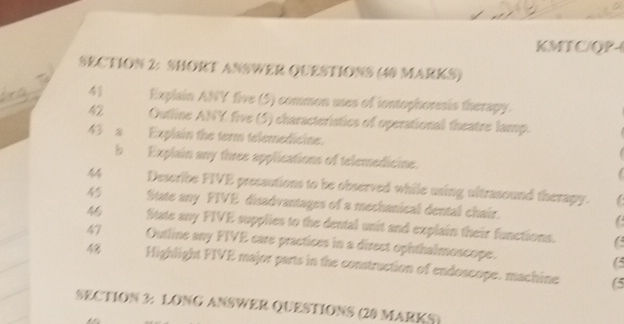 SECTION 2 SHORT ANSWER QUESTIONS (40 MARKS) | StudyX