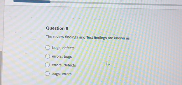 Question 9 The review findings and Test | StudyX