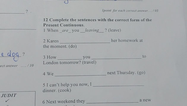 12 Complete the sentences with the correct