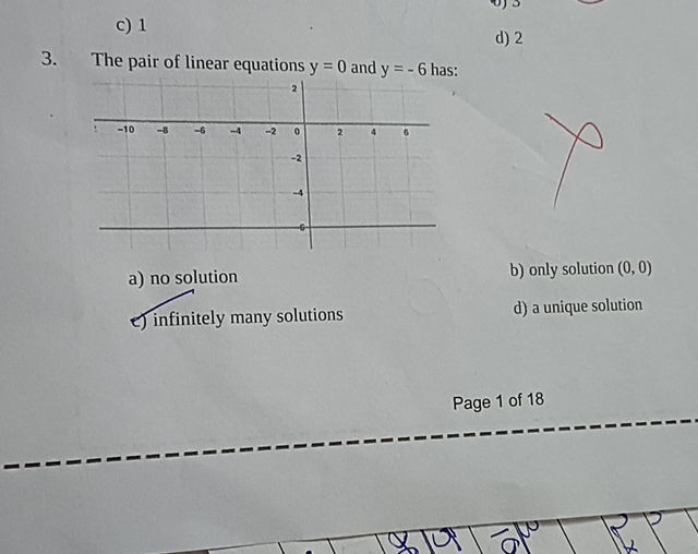 3 The pair of linear equations y = 0 and y = | StudyX