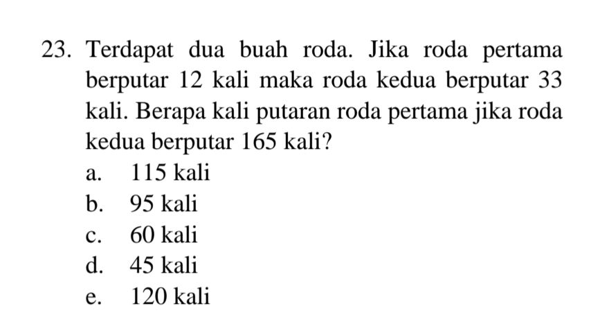 23 Terdapat dua buah roda Jika roda pertama | StudyX