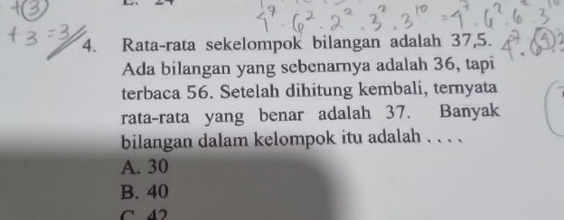 Rata-rata sekelompok bilangan adalah 375 Ada | StudyX