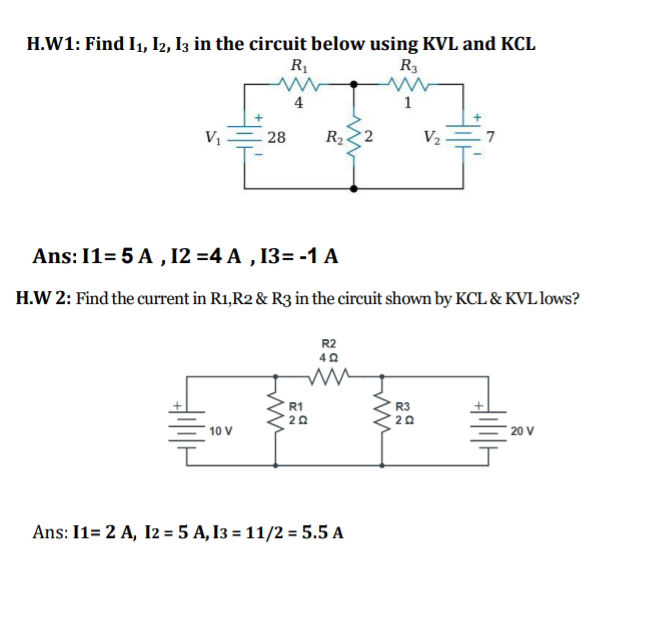 HW1 Find I1 I2 I3 in the circuit below using | StudyX