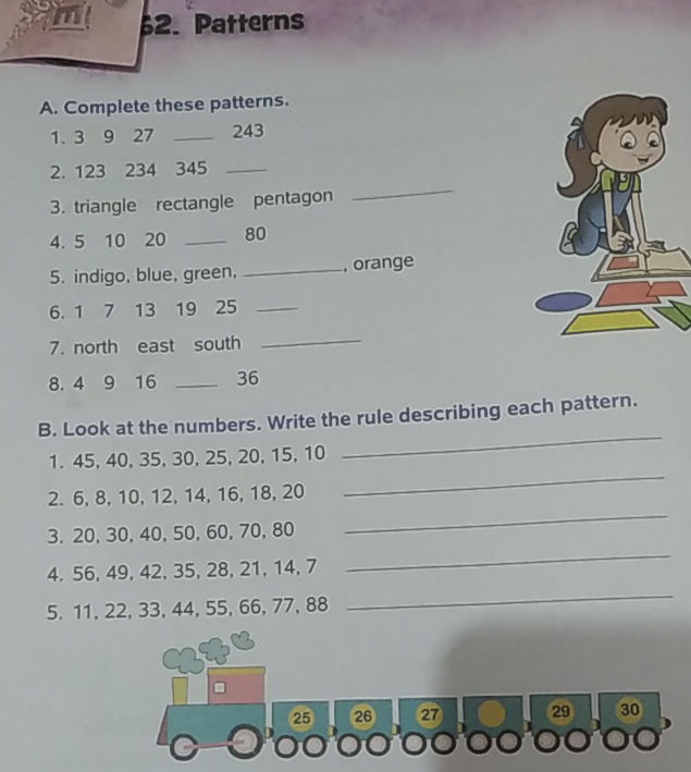 62 Patterns A Complete these patterns 1 3 9