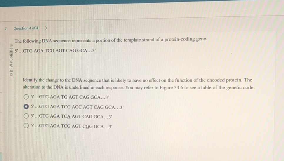 The following DNA sequence represents a | StudyX