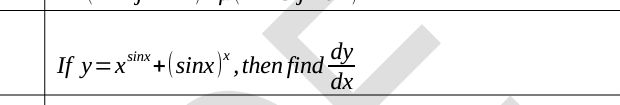 If y xsinx sinx x then find fracdydx | StudyX