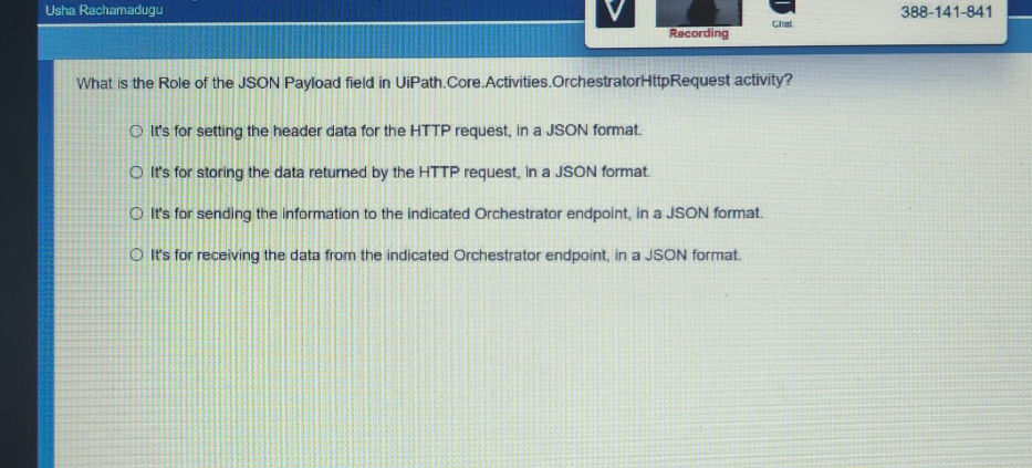 What is the Role of the JSON Payload field